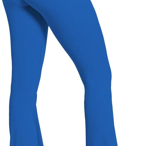 Women's Classic Blue Flare Yoga Pants with No Front Seam, High Waist, 30" Inseam - Picture 6 of 9